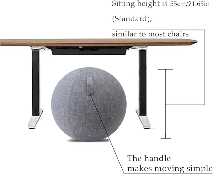 Yoga Ball Cover - Pilates Exercise Yoga Ball Cover, Anti Scratch Exercise Ball Cover with Handle for 55/65/75cm Birthing Ball, Stability Ball, Balance Ball (Without Ball)
