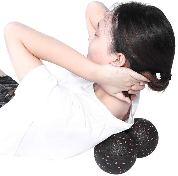 EPP Yoga Foam Roller, Muscle Massage Ball Set for Body Stress Relief, with High Density Ergonomic Soft Surface for Yoga, Exercises and Stability Training (24x12cm Double Balls)