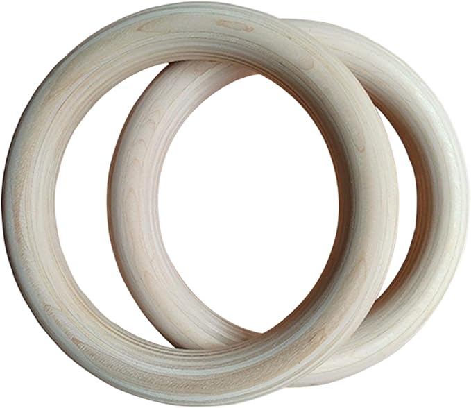 Wooden Gymnastic Rings, Calisthenics Grips Equipment | Full Body Workout Rings | for Home Gym Fitness Exercise Playground Indoor Outdoor