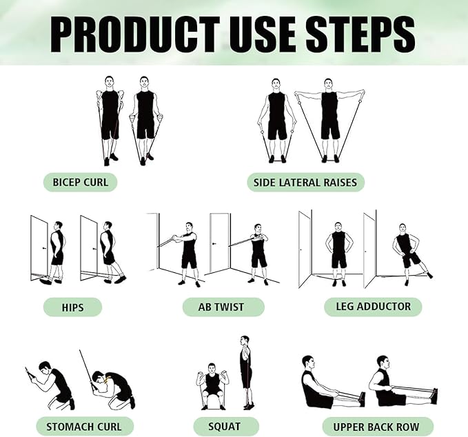 WHATAFIT Resistance Bands, Exercise Bands,Resistance Bands for Working Out, Work Out Bands with Handles for Men and Women Fitness, Strength Training Home Gym Equipment