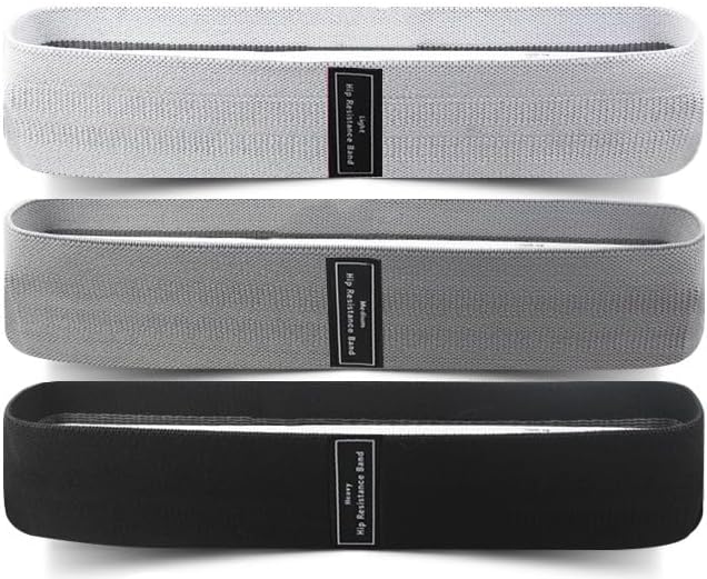 Fabric Resistance Bands Set, 3 Levels Light Medium Heavy, for Legs and Glutes, Squats, Yoga and Strength Training