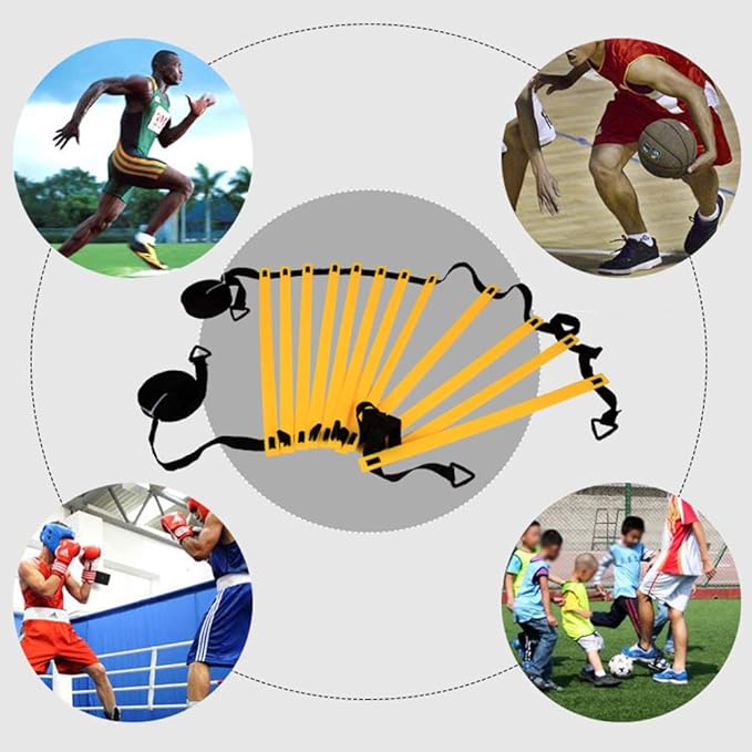 TopHomer Agility Ladder Speed Training Equipment Set Football Training Equipment Set Includes Agility Ladder Resistance Parachute Agility Disc Cones Steel Pegs