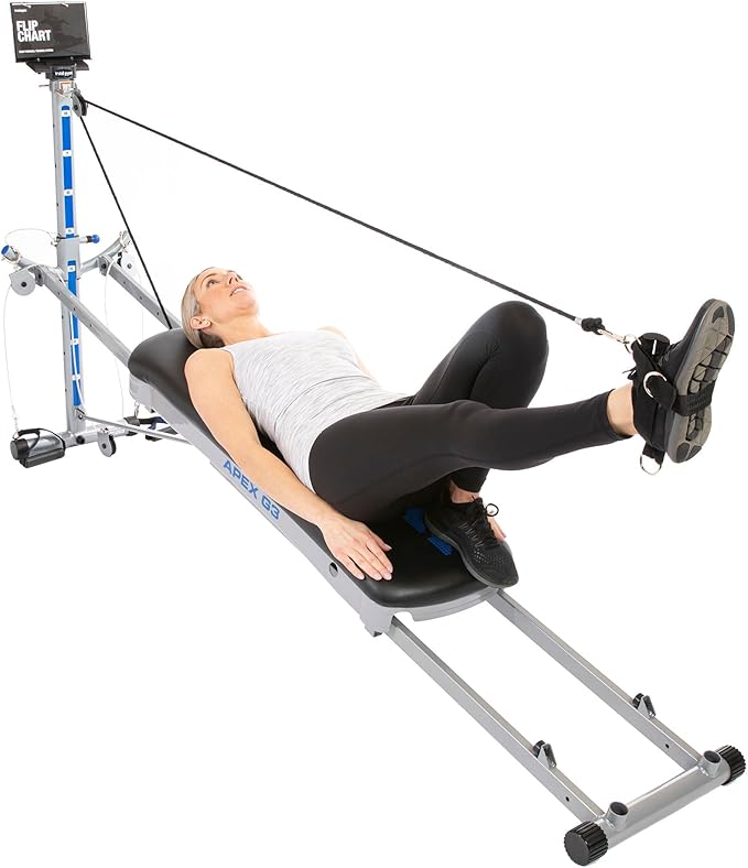 Total Gym Apex G3, Slim-Frame Incline Bodyweight Training Home Exercise Machine w/ 8 Levels of Resistance, Squat Stand, & Basic Accessory Set