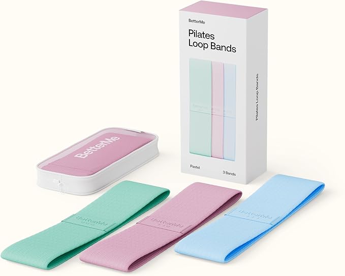 BetterMe Pilates Loop Bands β Resistance Bands Set for Women β Elastic Workout Bands for Glutes, Legs & Core β Home Fitness & Exercise Bands