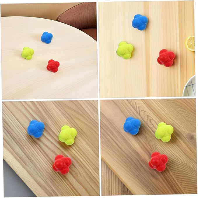 BESPORTBLE 6-Piece Hexagon Reflex Training Balls for Hand-Eye Coordination Agility and Reaction Speed for Kids Sports Practice and Fitness Training