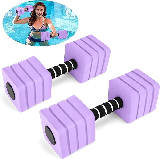 Aquatic Exercise Dumbbells, 2PCS Foam Water Weights, Aerobic Exercise Fitness Equipment Dumbbell, Dumbbells Set for Water Aerobics Weight Loss, Pool Fitness, Underwater Exercise