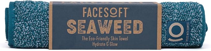 FACESOFT Seaweed Towel - Soft and Absorbent Cotton Exercise Towel - No Synthetic Microfibers or Plastics - Gym Towels for Sweat - 1 Pc