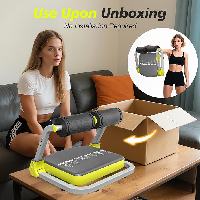 Ab Crunch Machine, Ab Workout Equipment for Home Gym with Adjustable Resistance, Ab Trainer for Stomach and Sit Up Exercise