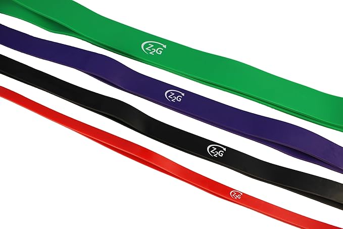 Z2G Exercise Power Band Set – 4 Heavy-Duty Resistance Bands (Light to X-Heavy) with Travel Bag – Strength & Mobility Training for Women, Men & Youth