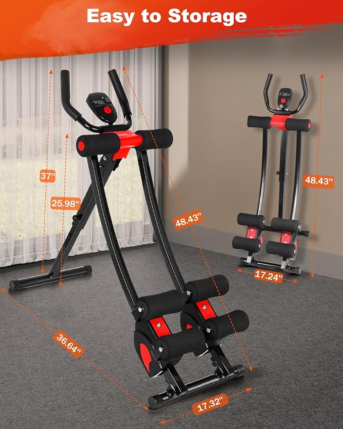 GIKPAL Ab Machine, Ab Workout Equipment for Women, Adjustable Ab Trainer Machine for Stomach Workout at Home Gym, Ab Crunch Abdominal Exercise Equipment (Black (Dual Slider))