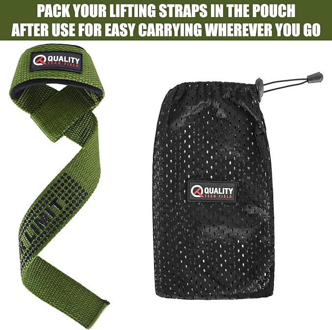 QTF Lifting Wrist Straps for Weightlifting, Gym Wrist Wraps Padded Wrist Support Wraps, Bodybuilding, Powerlifting, Deadlifting and Secure Grip