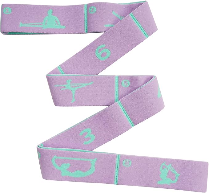 2 PCS Adjustable Extended Children's Stretching Straps with 8 Loops, Multi-Functional Elastic Stretch Bands for Gymnastics, Dance, Latin Training, Ballet, Exercise, Yoga