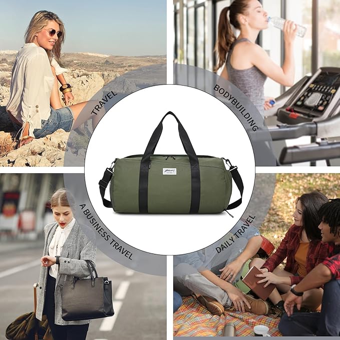 BE SMART Waterproof Mens Gym Bag with Shoe Compartment, Duffle Bag with Wet Pocket for Men, Lightweight Large Sport Duffel Bag With Tpu Pocket for Travel, Sports, Fitness & Workout(Olive Green)