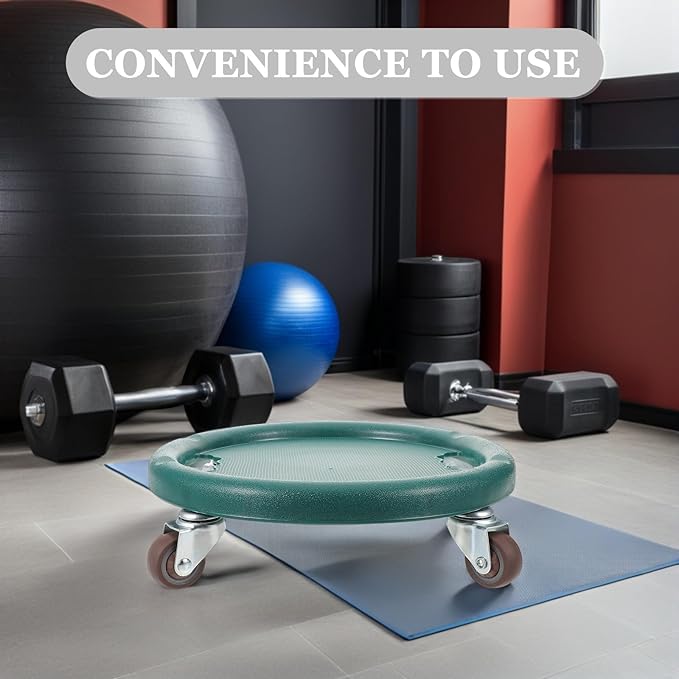 PRETYZOOM Abdominal Roller Wheel with Four-wheel Silent Design, Multifunctional Core Exercise Slider Disc for Home Gym Fitness, Green Ab Workout Machine for Men and Women