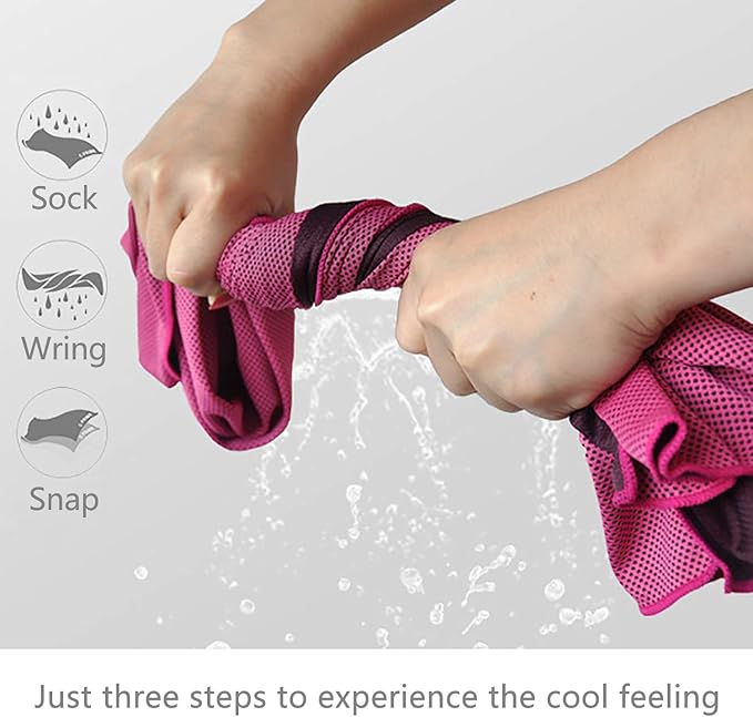 4 Packs Cooling Towel (40"x 12"), Ice Towel, Microfiber, Soft Breathable Chilly Towel Stay Cool for Yoga, Sport, Gym, Workout, Camping, Fitness, Running, Workout & More Activities (Multicolor)