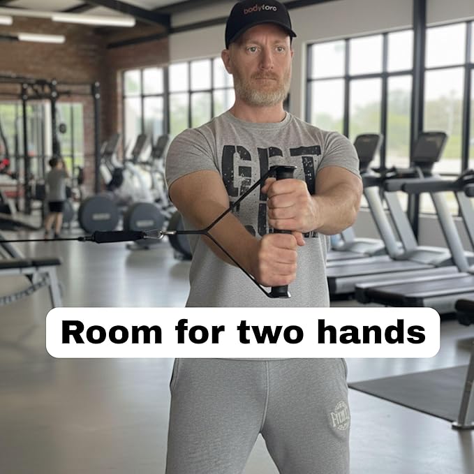 Extra Wide Cable Attachment Handles (Pair) – Heavy Duty Non-Slip Ergonomic D-Handles for Gym Pulley Systems, Resistance Bands, & Suspension Trainers