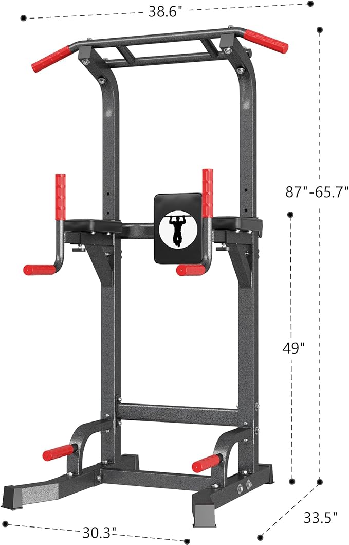 SogesPower Power Tower Pull Up Bar Station Multi-Function Pull Up Bar Stand for Home Gym, Adjustable Height Pull Up Dip Station Dip Bar Strength Training Fitness Equipment,Up to 500LBS
