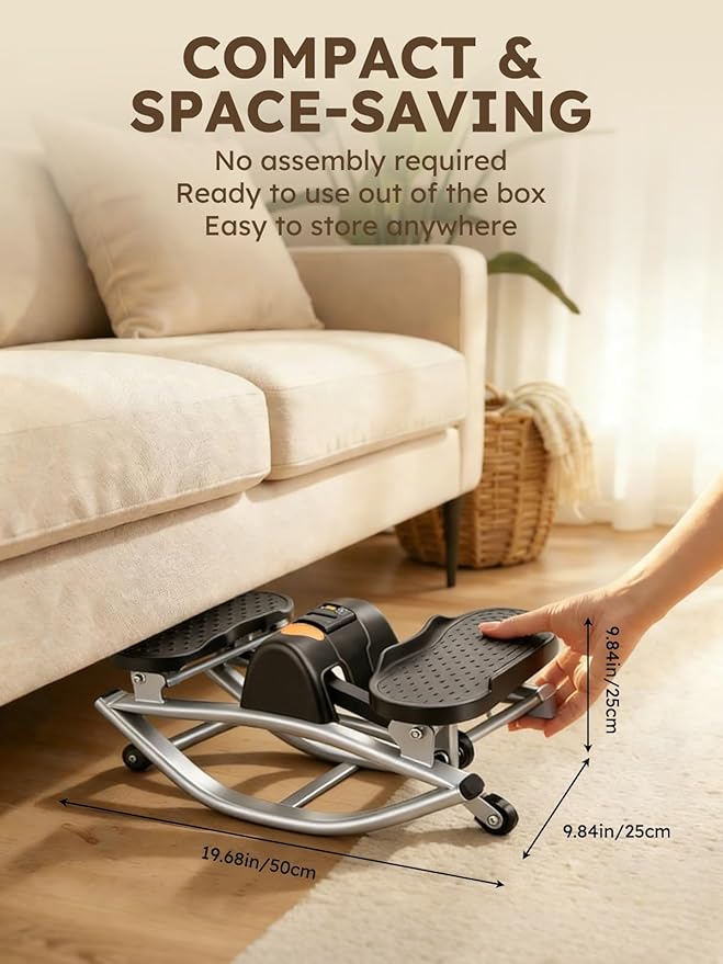 2026 New Rocking Stepper Side to Side for Exercise at Home, Fitness Rocker, Lateral Workout Machine, Women Mini Stair Gym Equipment for Apartment Dorm Office Dormitory, 330 Lbs Capacity
