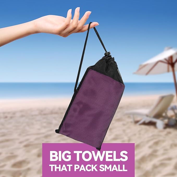 Microfiber Towel for Gym, Workout, Sweat Towel – Quick Dry, Ultra Compact, Lightweight & Super Absorbent(Purple,40x20 in)