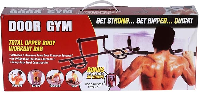 HolaHatha Heavy Duty Door Way Pull Up Bar Chin Up Dip Station for Multiuse Doorway Portable Home Fitness Gym Workout to Build Upper Body Strength