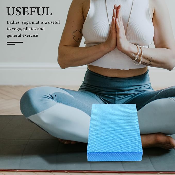 NOLITOY Balance Pad Yoga Mat Cushion Non-Slip Thickened Foam Kneeling Knee Pad for Home Workout Fitness and Physical Therapy Exercise Training in Light Blue