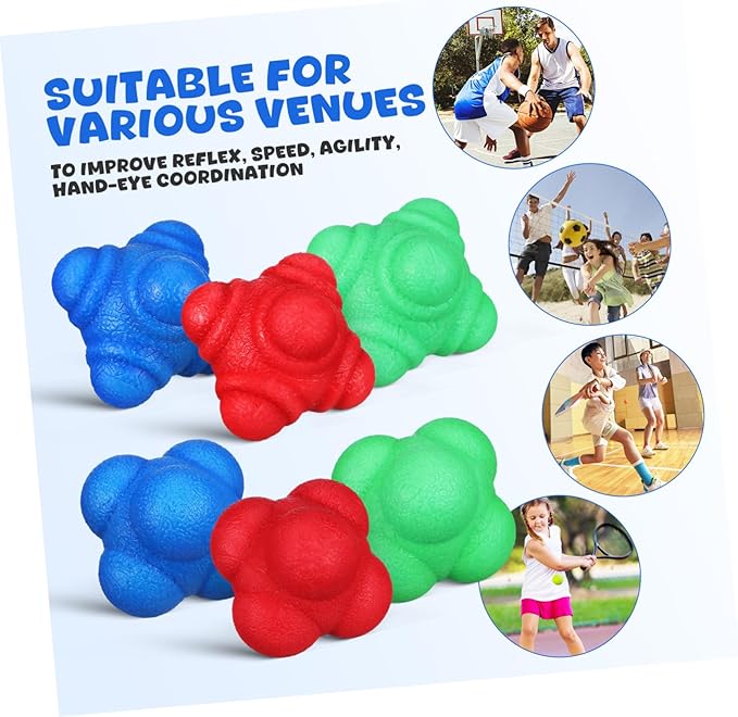 BESTonZON 6pcs Agility Reaction Training Hexagonal for Hand-Eye Coordination and Elastic for Sports Training Lightweight for Boys and Girls and Adults