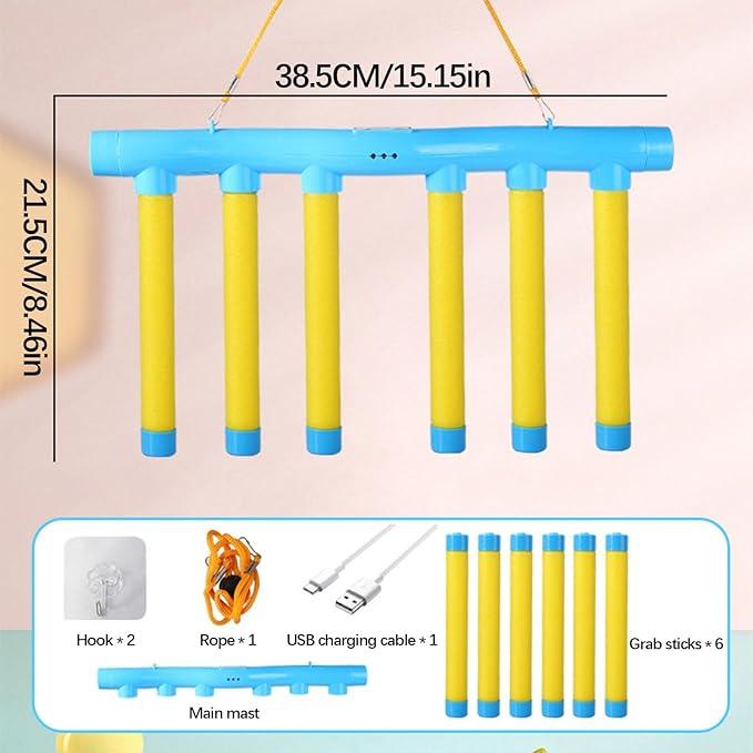 Reflex Challenge, Catch All Drop Sticks, Reaction Training Toy with Remote Control for Kids and Adults, 3 Adjustable Speed Hand Eye Coordination Training Game
