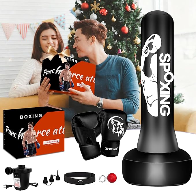 Freestanding Punching Bag for Adults,70" Heavy Duty Boxing Bag with Stand, Kickboxing and MMA Muay Thai Training Equipment for Men and Women Beginners