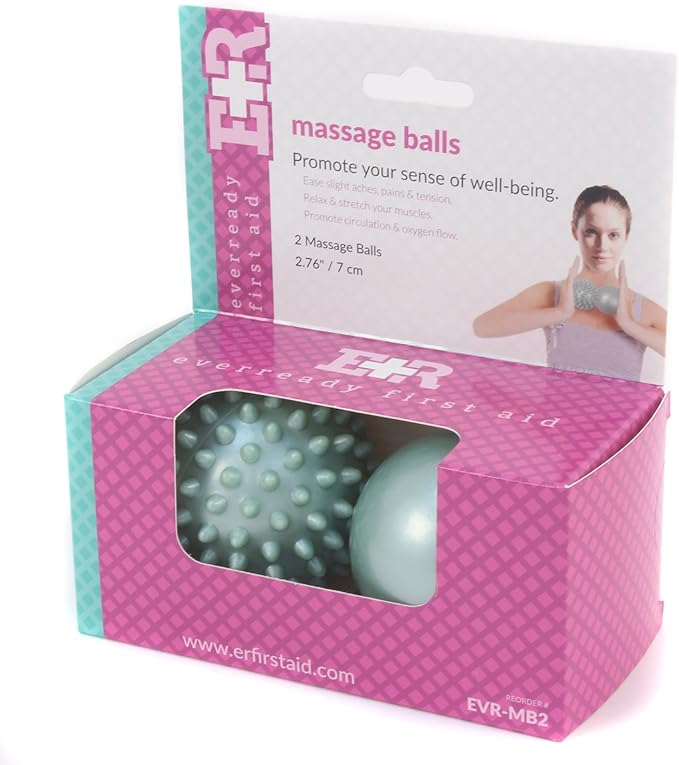 Ever Ready First Aid Temperature Sensitive Massage Ball Set, Trigger Point Therapy for Sore Muscle Relief, Plantar Fasciitis, Tendonitis & Joint Pain