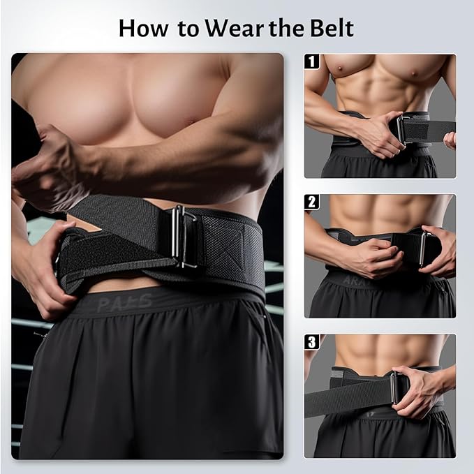 MANUEKLEAR Gym Weight Lifting Belt Weight Lifting Workout Weightlifting Powerlifting Belt for Men Women - 7.5inch - Bodybuilding Fitness Back Support for Cross Training, Squats, Lunges