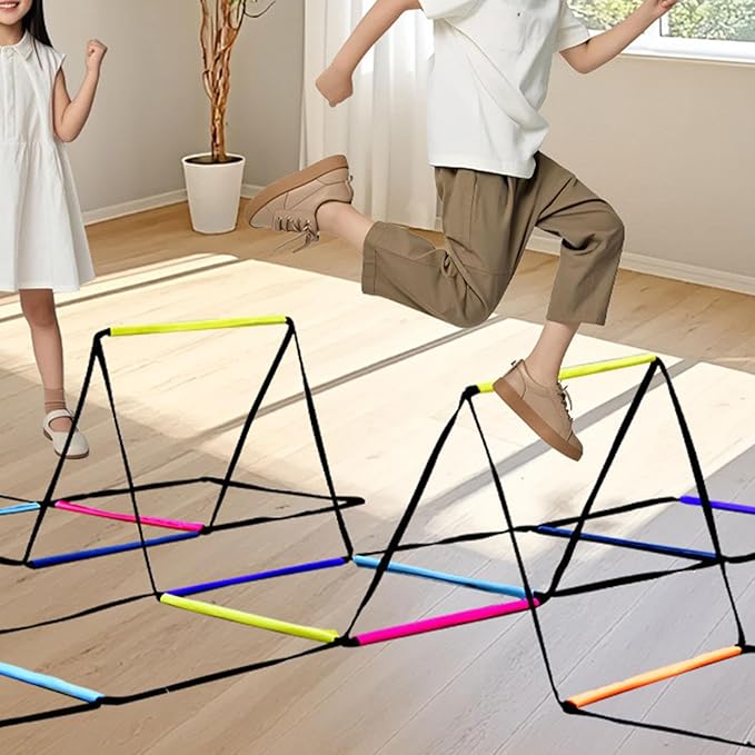 Agility Ladder with Jumping Obstacles, 12 Rung Speed Ladder & 6 Hurdles, Multipurpose Agility Training Equipment for Soccer, Rugby, Footwork Exercise