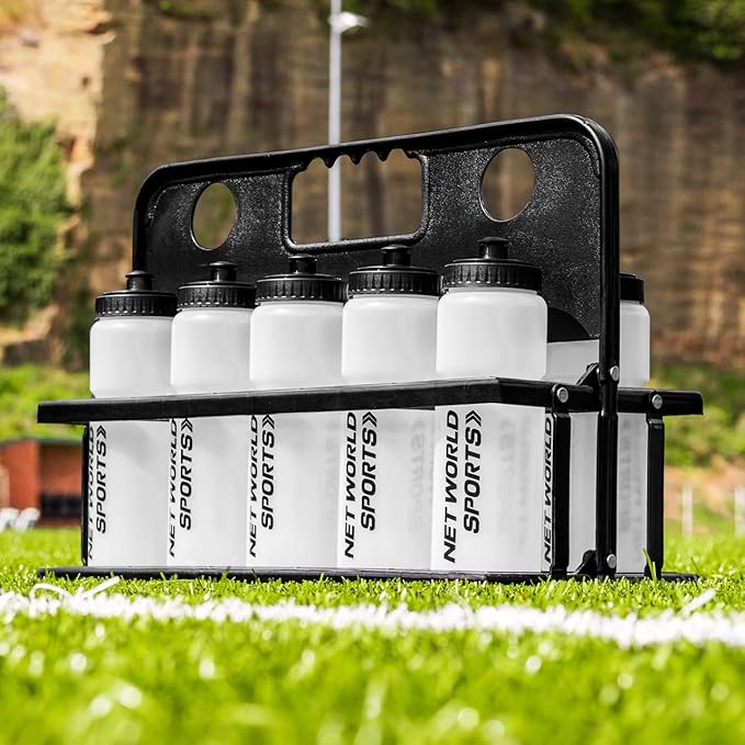 FORZA Team Sports Water Bottles | 25oz Capacity with Portable Carry Bag or Foldable Carrier - BPA-Free Plastic for Hydration on the Go (Foldable Carrier, Semi-Translucent)