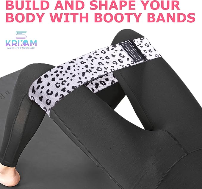 Booty Bands, 3 Levels Hip Bands, Polyester-Cotton and Latex Silk Workout Bands Resistance Bands for Home, Gym, Fitness, Pilates, Yoga (Pack of 3)