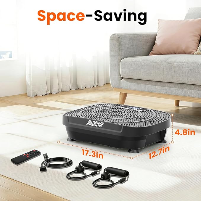 AXV Vibration Plate Fitness Platform Exercise Machine Vibrating Shaking Full Body Shaker Workout Vibrate Stand Shake Board Sport Gym for Weight Loss Fat Burner for Women Men