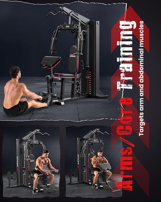 Sportsroyals Home Gym, Multifunctional Gym Equipment, Workout Equipment with 150LBS Weight Stack, for Leg Press, LAT Pull Down, Chest Presses