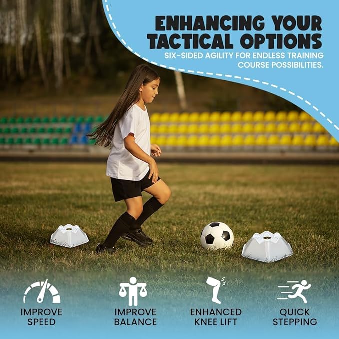 GSi Sports Training Cones for Agility Drills – Soccer & Basketball Multi-Sport Field Markers, Durable Flexible Cones in Multiple Shapes & Packs (20–80 Pack)