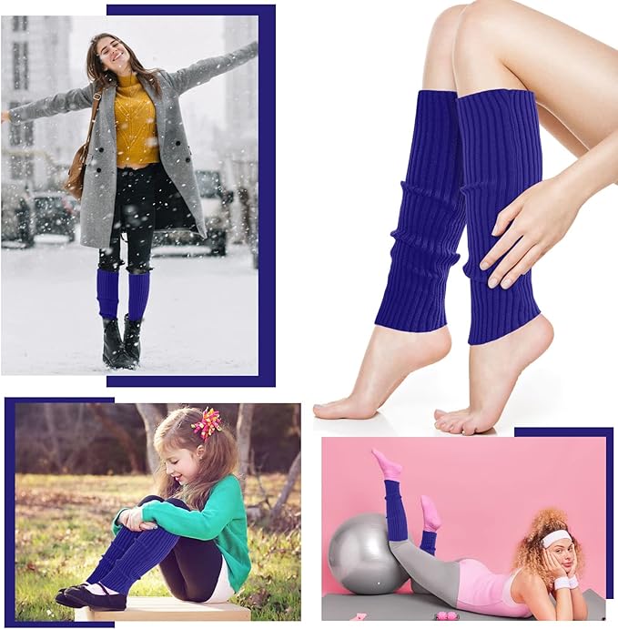 Leg Warmers for Women 80s Headband Wristbands Neon Leg Warmers Set for Sport Yoga - 80s Workout Clothes 90s Outfit for Women