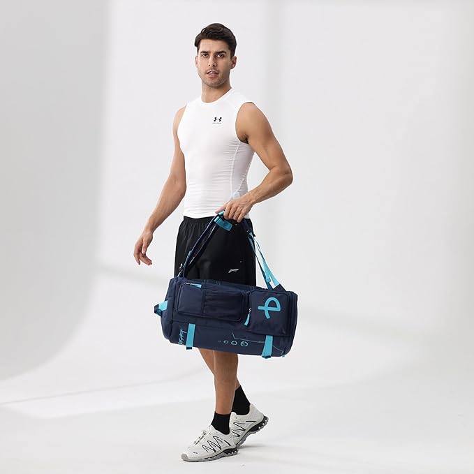 BE SMART 2 in 1 Convertible Gym Duffel Bags with Shoes Compartment - 40L Waterproof Extra Large Workout Backpack for Gym Men, Heavy Duty Sports Duffle Backpacks for Travel, Hiking, Camping, Carry On