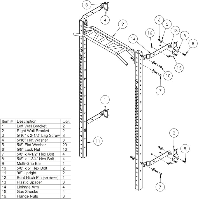 PRx Performance Profile® PRO Squat Rack 3x3 with Kipping or Multi-Grip Pull Up Bar, 89" or 95" Uprights As Seen On Shark Tank Wall Mounted Home Garage Gym Exercise System