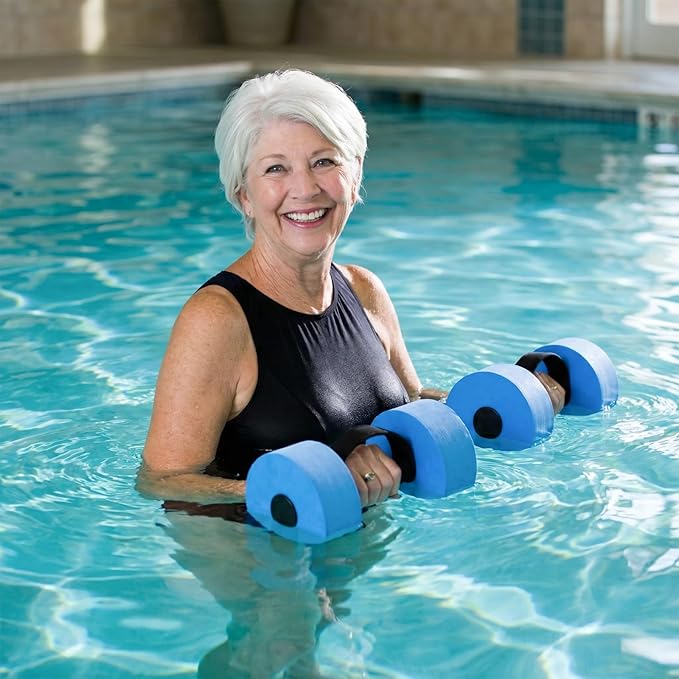 Aquatic Exercise Dumbell Set of 2 - Water Aerobic Exercise Foam Dumbbells Pool Resistance Fitness Equipment for Weight Loss