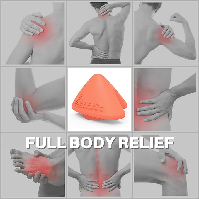 LEZER Large Trigger Massage Point, Manual Massage Ball, Hip Hook, Muscle Knot Release Tool, Deep Tissue Relief, Hip Flexor Iliacus Back Psoas Hand Foot Myofascial Physical Therapy, 3.5 inx3 in, Orange