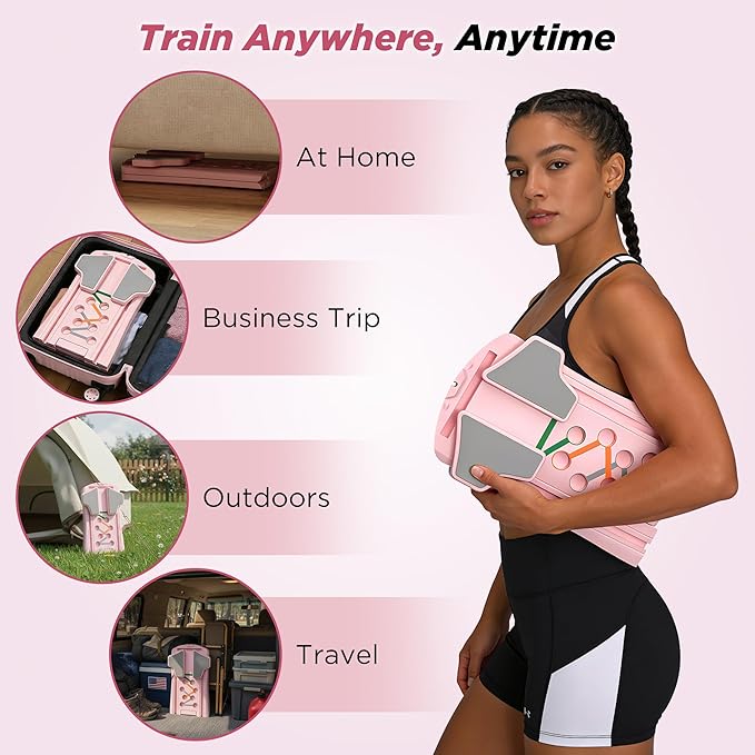 Pilates Reformer 7-in-1 Foldable Home Gym – Multi-Function Pilates Board for Full Body Workout, Core Strength, and Portable Pilates Training