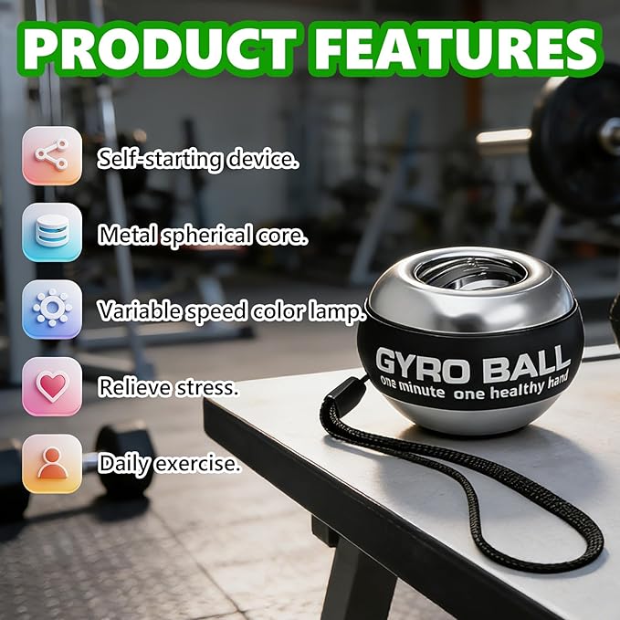 Grip Strength Trainer, Torque Ball & Vital Wrist Ball for Forearm Workout,Portable Fitness Equipment for Men & Women