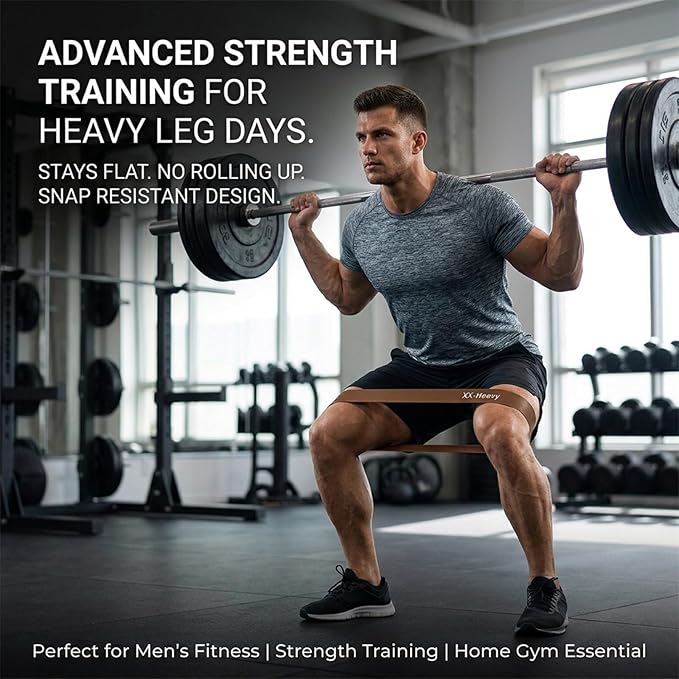 6-Pack XX-Heavy Resistance Loop Bands, Premium Natural Rubber Workout Bands for Exercise, Thickened Heavy Duty Fitness Bands for Legs, Glutes & Strength Training, 20-85 lbs Stretching Range