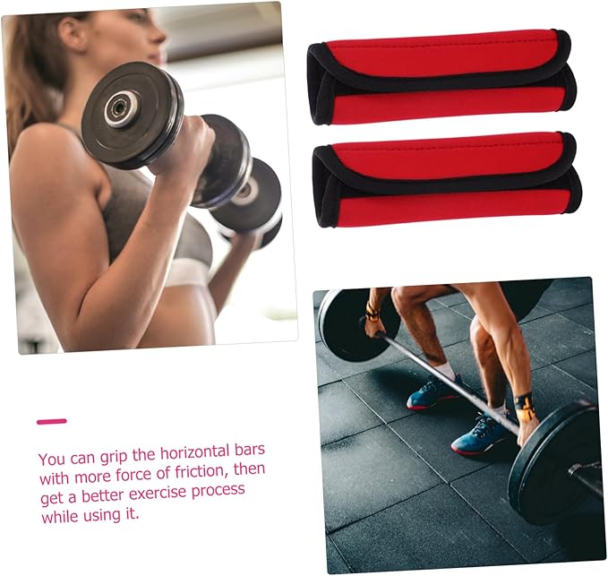 2Pcs Portable Barbell Pad Non Slip Protective Cushion for Deadlift Squats Hip Thrusts Polyester Cover with Convenient Fixation for Standard Bars Exercise Gear Accessory