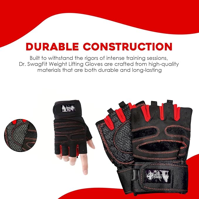 Weight Lifting Gloves, Supportive Gym Gloves for Fitness, Crossfit, and Weight Training for Men & Women, Non-Slip, Durable Workout Gloves with Wrist Support
