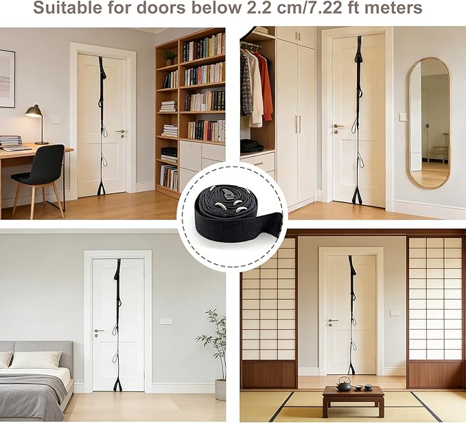 Door Anchor Strap for Resistance Bands Multi Points Anchor With 5 Loops Rings 5.1-meter Door Buckle Strap PE bag Portable Door Resistance Bands for Home Gym Workouts