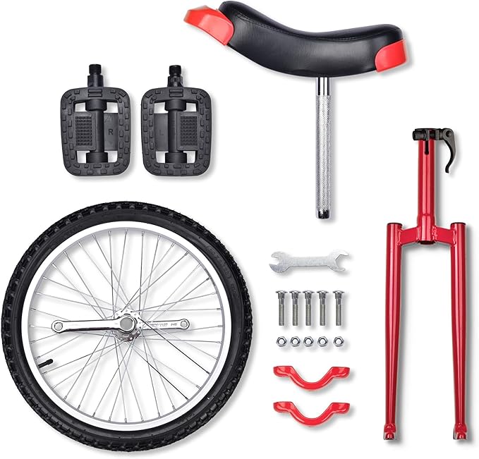 AW 16/18/20/24 Inch Wheel Outdoor Unicycle Adjustable Seat Exercise Bicycle Fit Adults Kids Outdoor Sports Fitness Exercise, for Choice