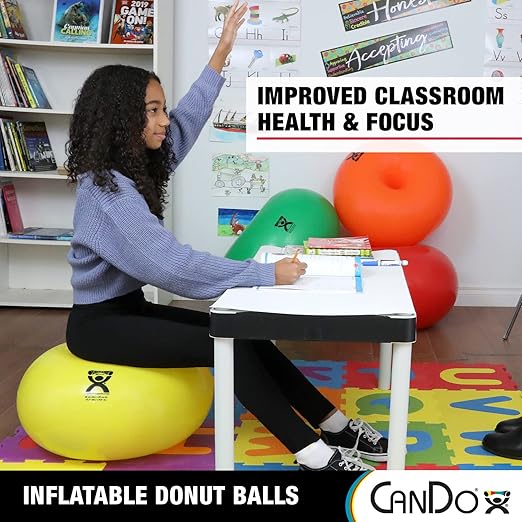 CanDo Donut Exercise, Workout, Core Training, Swiss Stability Ball for Yoga, Pilates and Balance Training in Gym, Office or Classroom