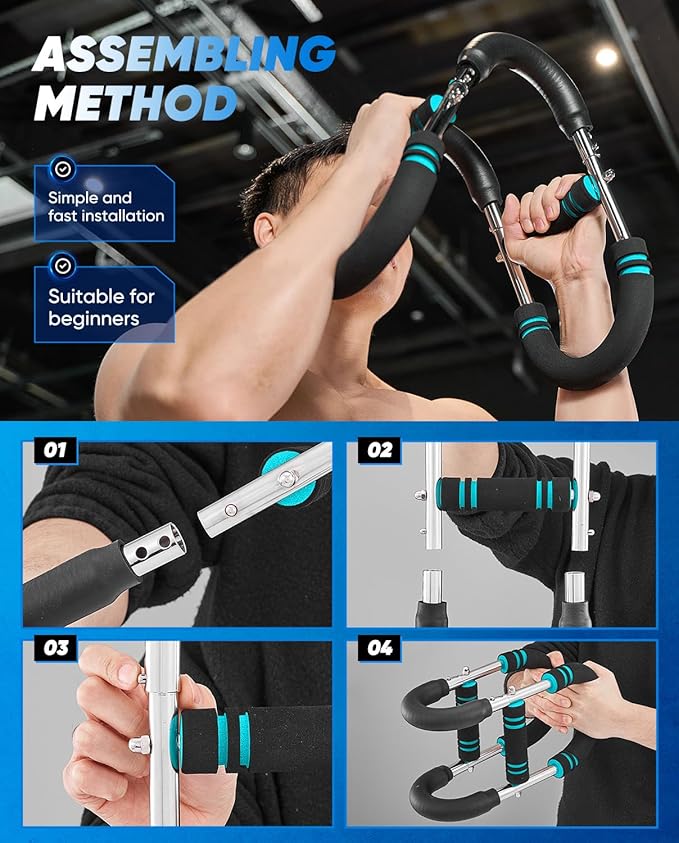 2026 New Saker PowerTwist Arm Trainer, Adjustable Forearm Strengthener, Arm Exercise and Chest Workout Equipment for Home Gym, for Men, Ideas for Fitness Enthusiasts